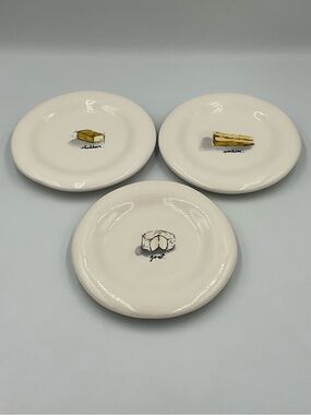 Rae Dunn Cheese Appetizer Plates - Set of 3